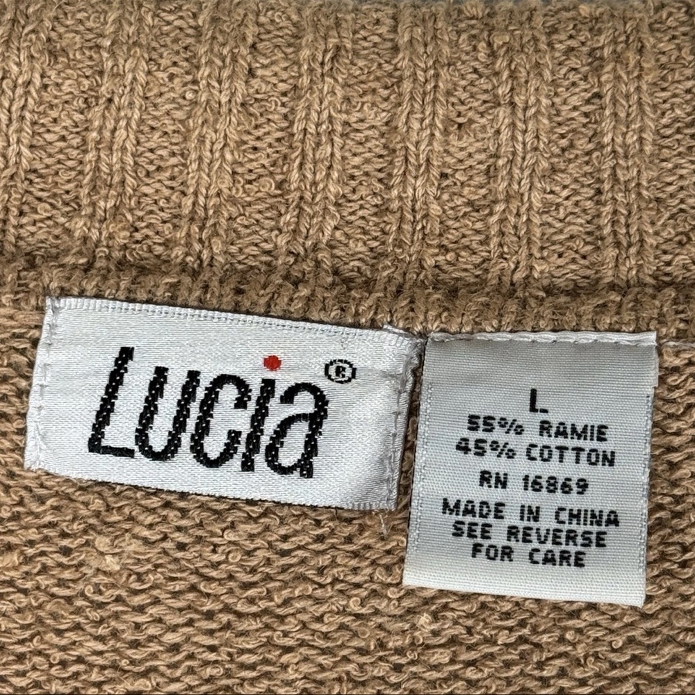 VTG Lucia Embroidered Button Cardigan Autumn Fall Sweater Modest Granny L - Picture 8 of 9